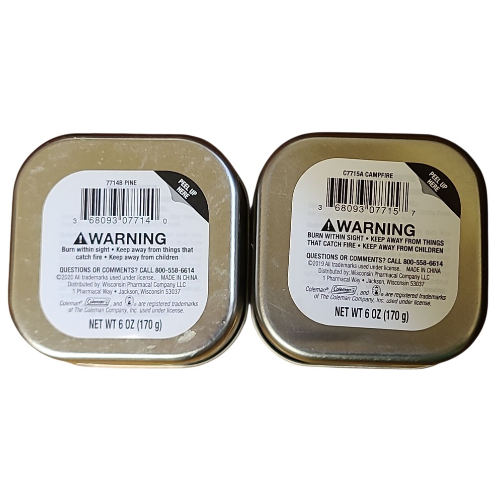Coleman Citronella Candle Crackle Wick Pine Campfire Scent 6oz Set of 2 NEW - Picture 3 of 3